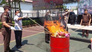 Kejari Sampang Musnahkan BB 49 Perkara Narkotika