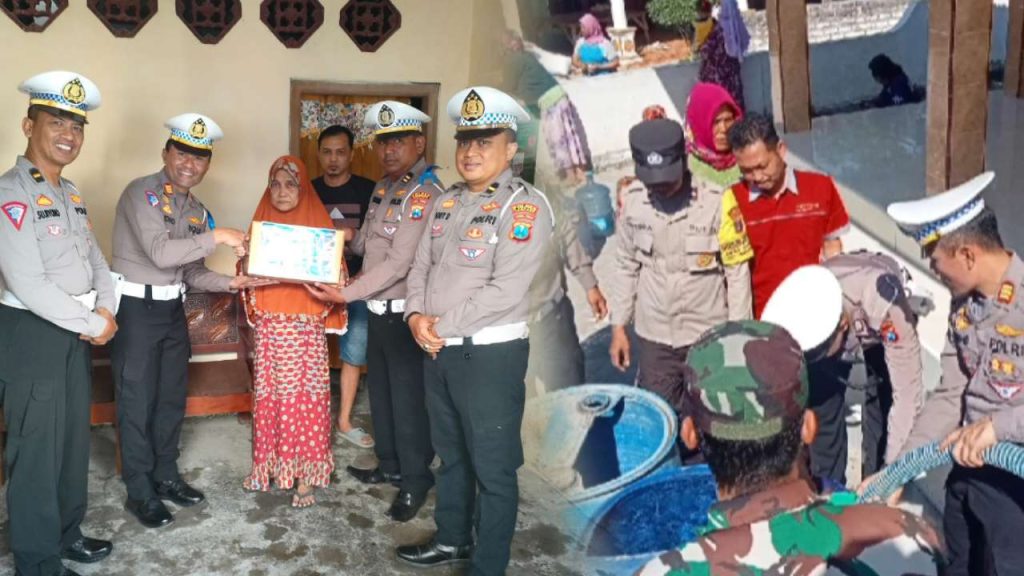 HUT Polantas Ke-68, Satlantas Polres Sampang Berbagi Bansos