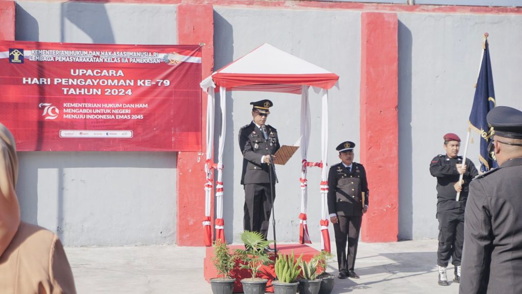 Lapas Pamekasan Kanwil Kemenkumham Jatim gelar upacara bendera sebagai puncak peringatan hari Pengayoman