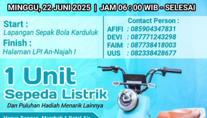 An-Najah I Karduluk Bakal Gelar Senam Sehat Massal dan JJS Hadiah Utama Sepeda Listrik